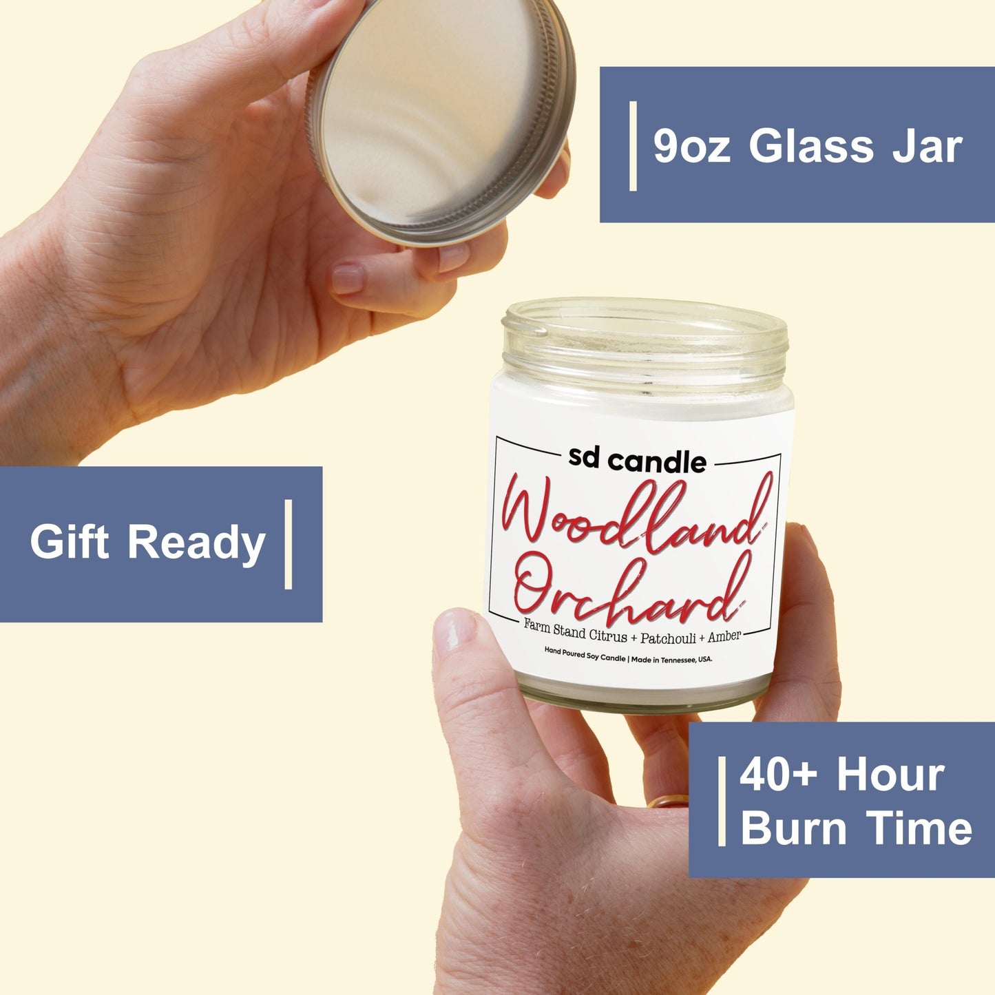 #56 | Woodland Orchard Scented Candle - 9/16oz 100% All - Natural Handmade Soy Wax Candle - Silver Dollar Candle Co all natural soy candle