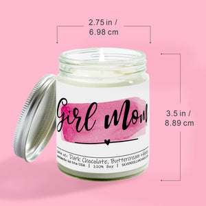 'Girl Mom' Candle for Mom - 9oz Handmade Soy Candle by SD Candle, Chocolate Brownie Scent with Honey & Vanilla Notes, Eco-Friendly, Lead-Free Cotton Wick
