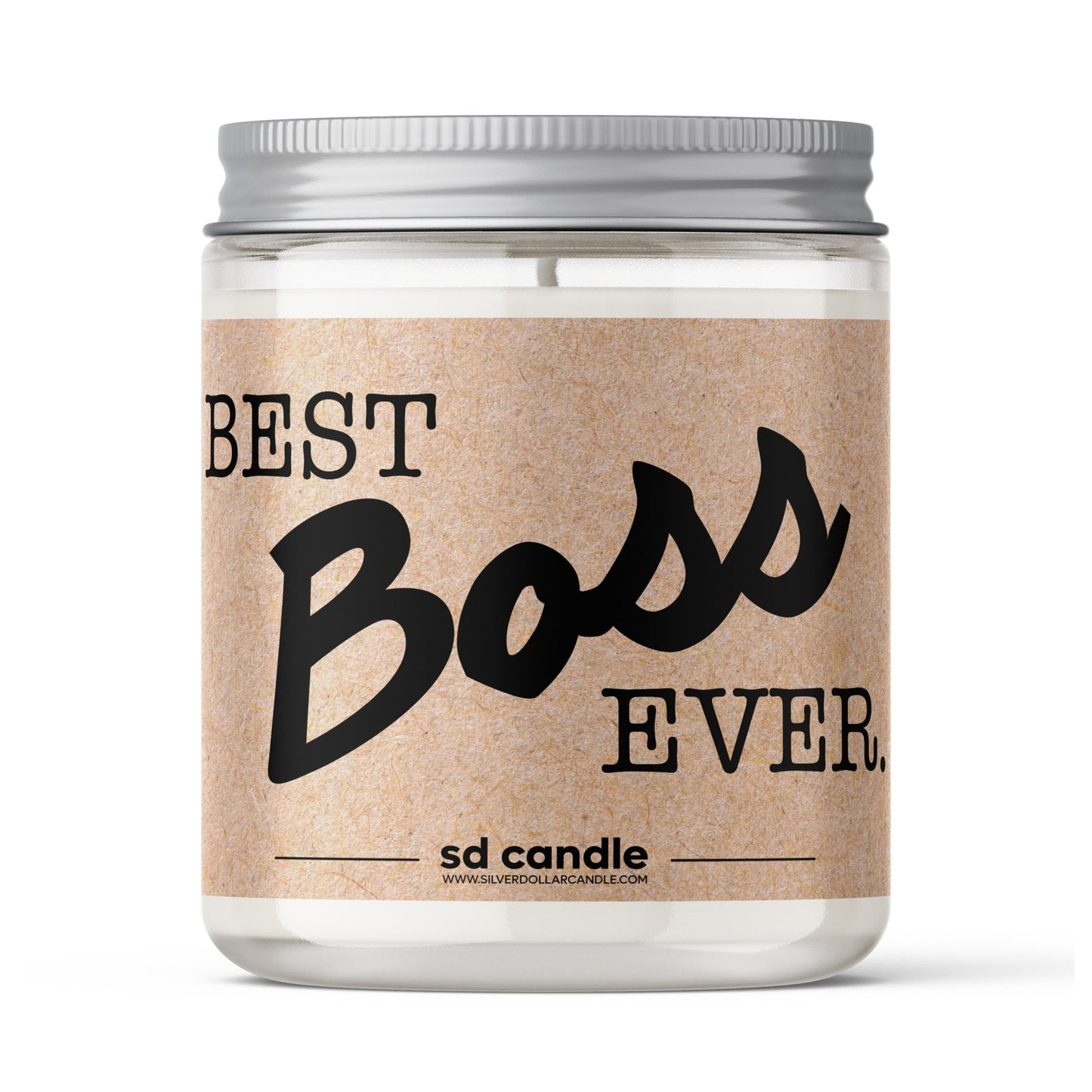 'Best Boss Ever' Scented Candle - 9/16oz 100% All - Natural Handmade Soy Wax Candle - Silver Dollar Candle Co all natural soy candle