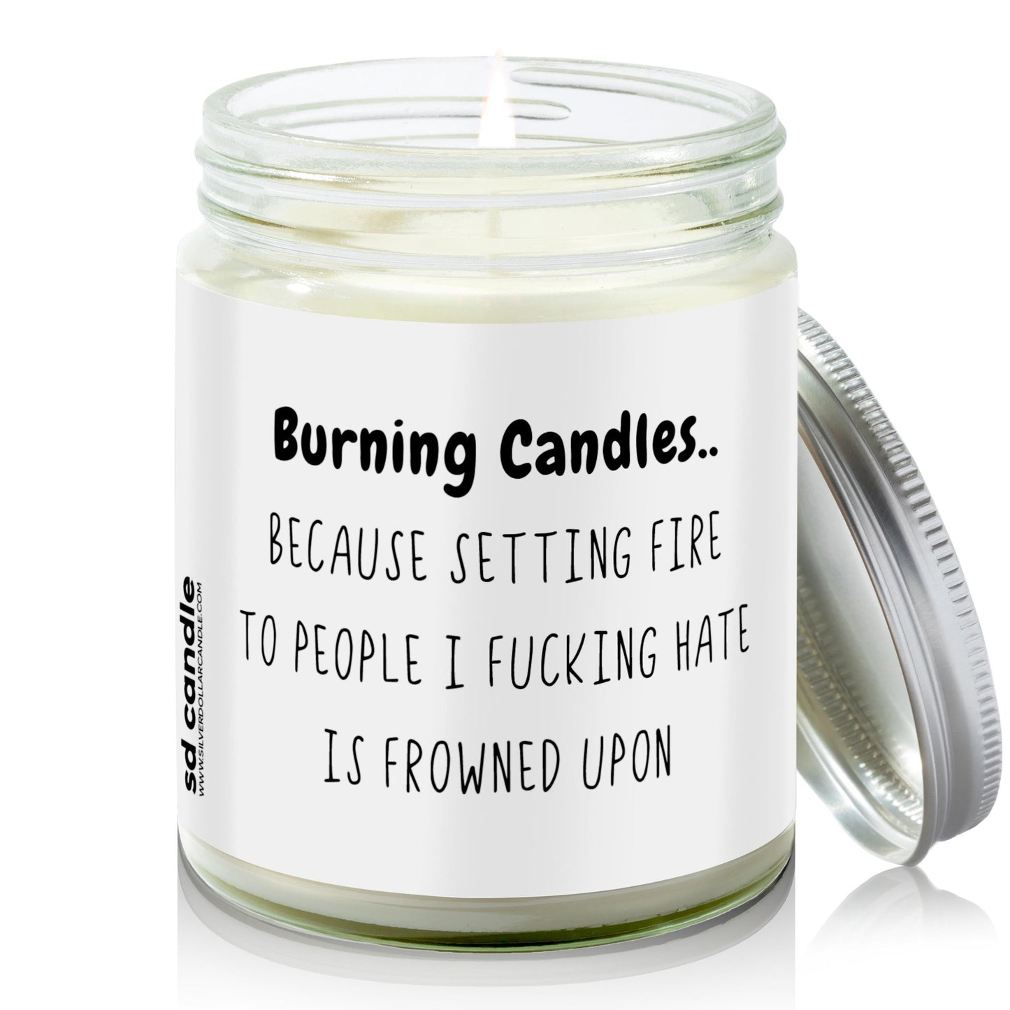 Burn Candles, Not People Candle | Sarcastic Scents Candle | Choose Any Scent - Silver Dollar Candle Co all natural soy candle
