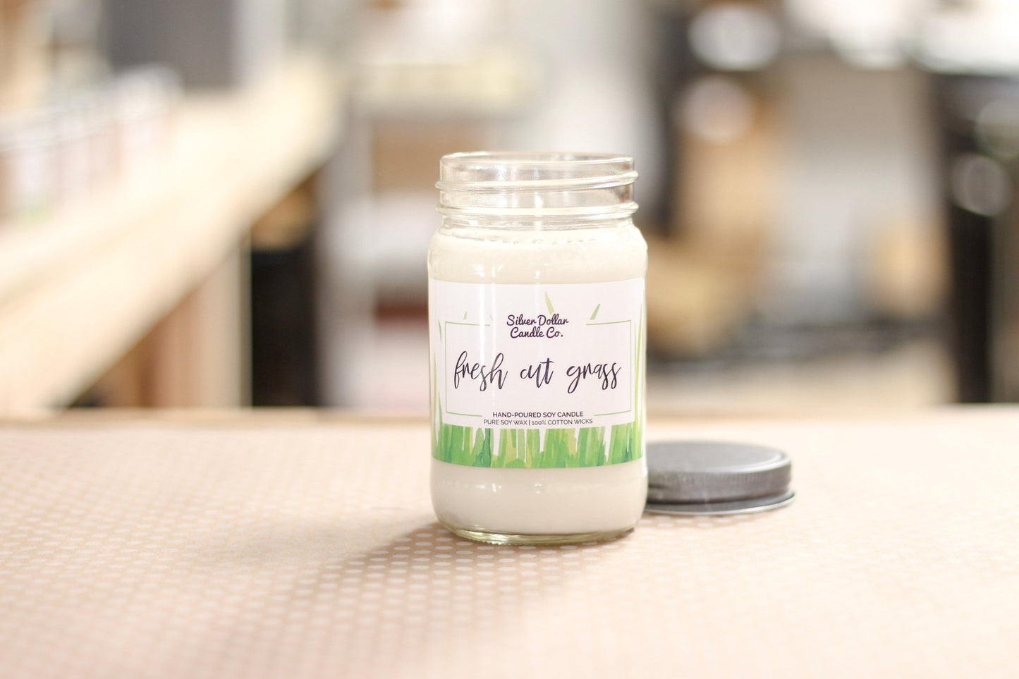 Fresh Cut Grass - 16oz - Silver Dollar Candle Co all natural soy candle