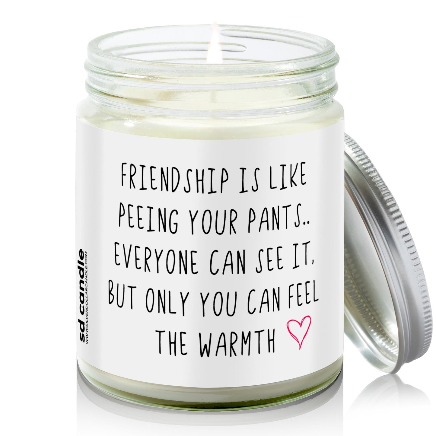 Friendship is like Peeing your Pants Candle | Sarcastic Scents Candle | Choose Any Scent - Silver Dollar Candle Co all natural soy candle