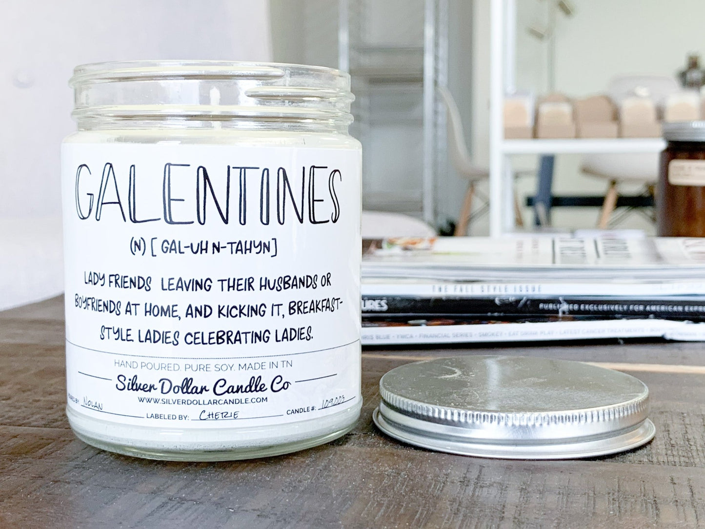 Galantines Day Definition Scented Candle - 9/16oz 100% All - Natural Handmade Soy Wax Candle - Silver Dollar Candle Co all natural soy candle