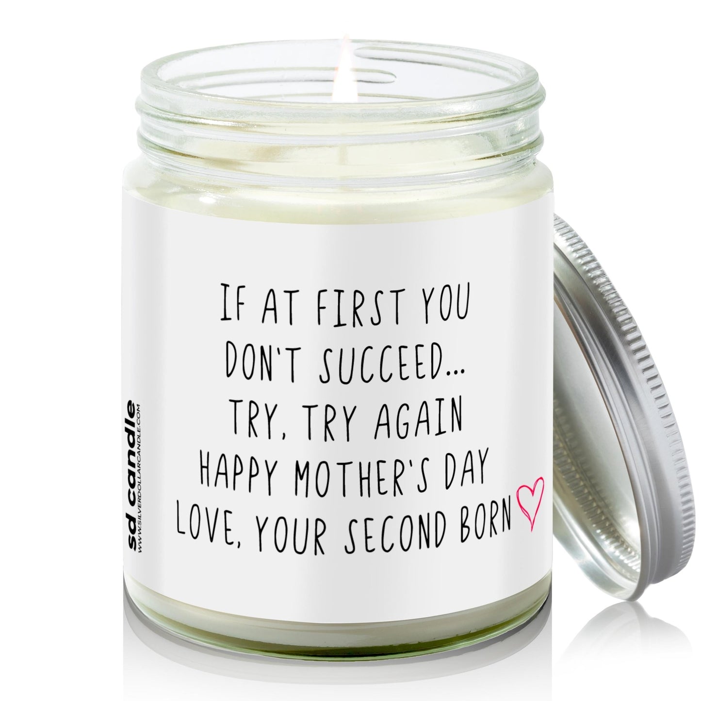 If at first you don't succeed Candle | Sarcastic Scents Candle | Choose Any Scent - Silver Dollar Candle Co all natural soy candle