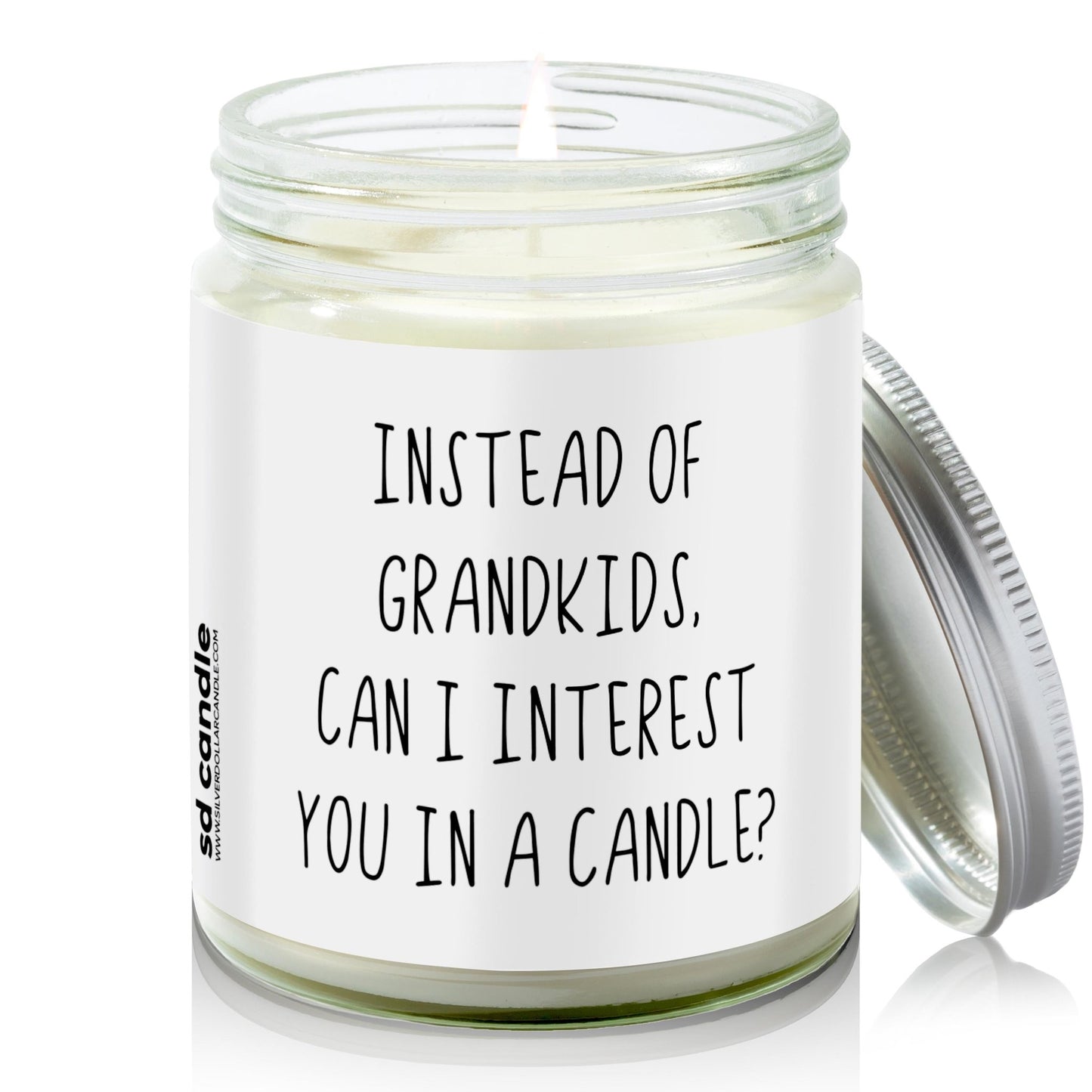 Instead of Grandkids, can I interest you in a Candle? | Sarcastic Scents Candle | Choose Any Scent - Silver Dollar Candle Co all natural soy candle
