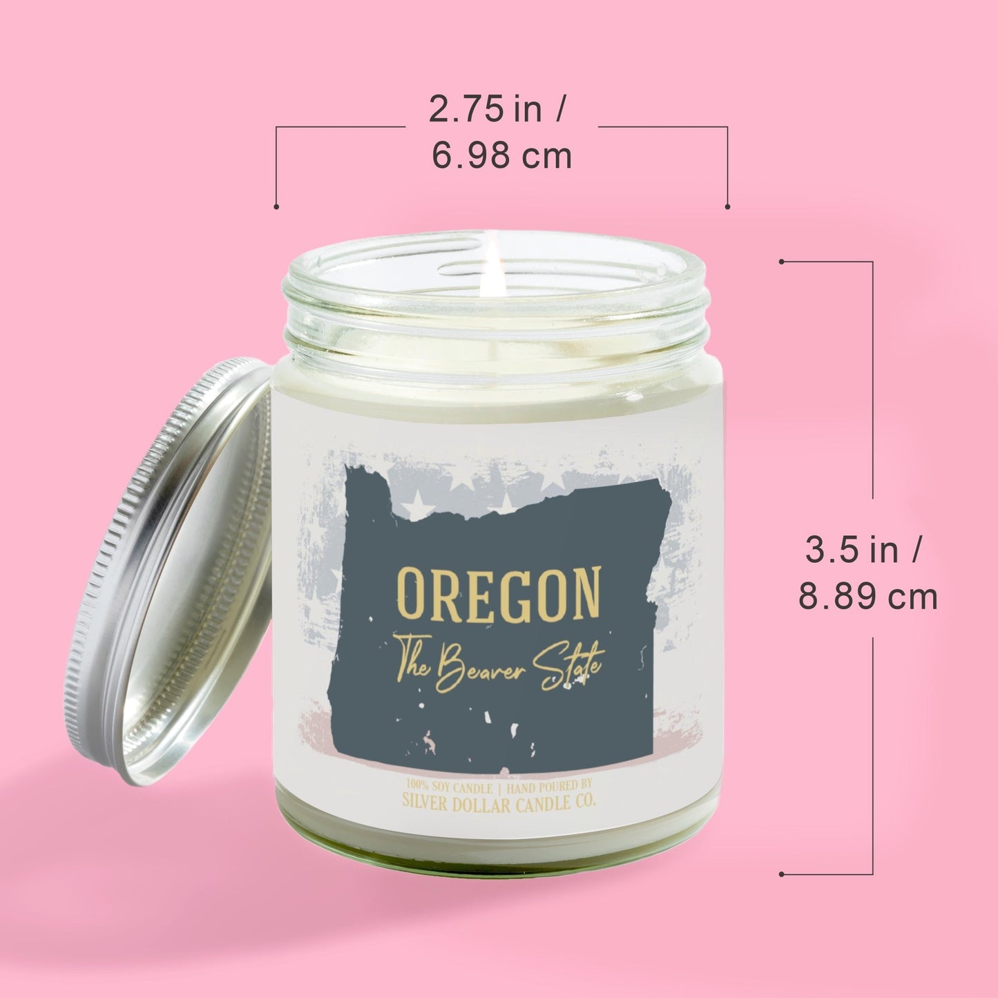 Oregon State Candle - Missing Home and Nostalgia Candle - 9/16oz 100% All - Natural Handmade Soy Wax Candle - Silver Dollar Candle Co all natural soy candle