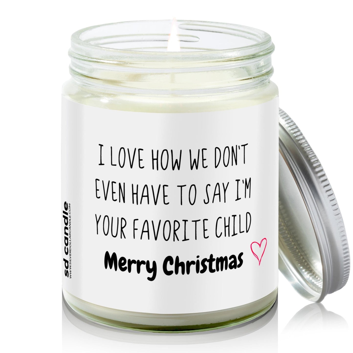 Your Favorite Child Merry Christmas Candle | Sarcastic Scents Candle - Silver Dollar Candle Co all natural soy candle