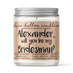 Personalized BridesMAN Proposal Candle (v3) - 9/16oz 100% All-Natural Handmade Soy Wax Candle