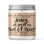 Personalized Maid of Honor Proposal Candle (v3) - 9/16oz 100% All-Natural Soy Wax Handmade Custom Candle
