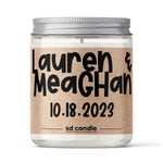 Personalized Custom Engagement Candle (v4) - 9/16oz 100% All-Natural Handmade Soy Wax Candle