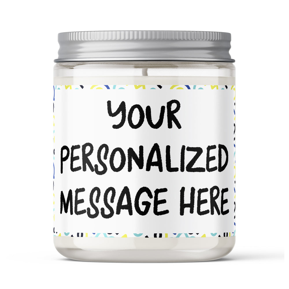 Personalized Custom Candle (White) - 9/16oz 100% All-Natural Soy Wax Handmade Custom Candle