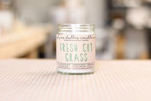 Fresh Cut Grass Scented Candle - 9oz 100% All-Natural Handmade Soy Wax Candle