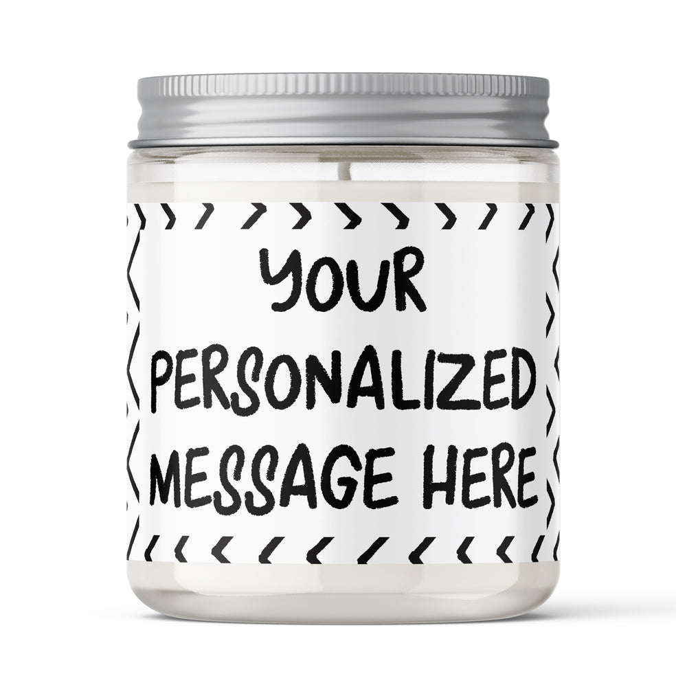 Personalized Custom Candle (White) - 9/16oz 100% All-Natural Soy Wax Handmade Custom Candle