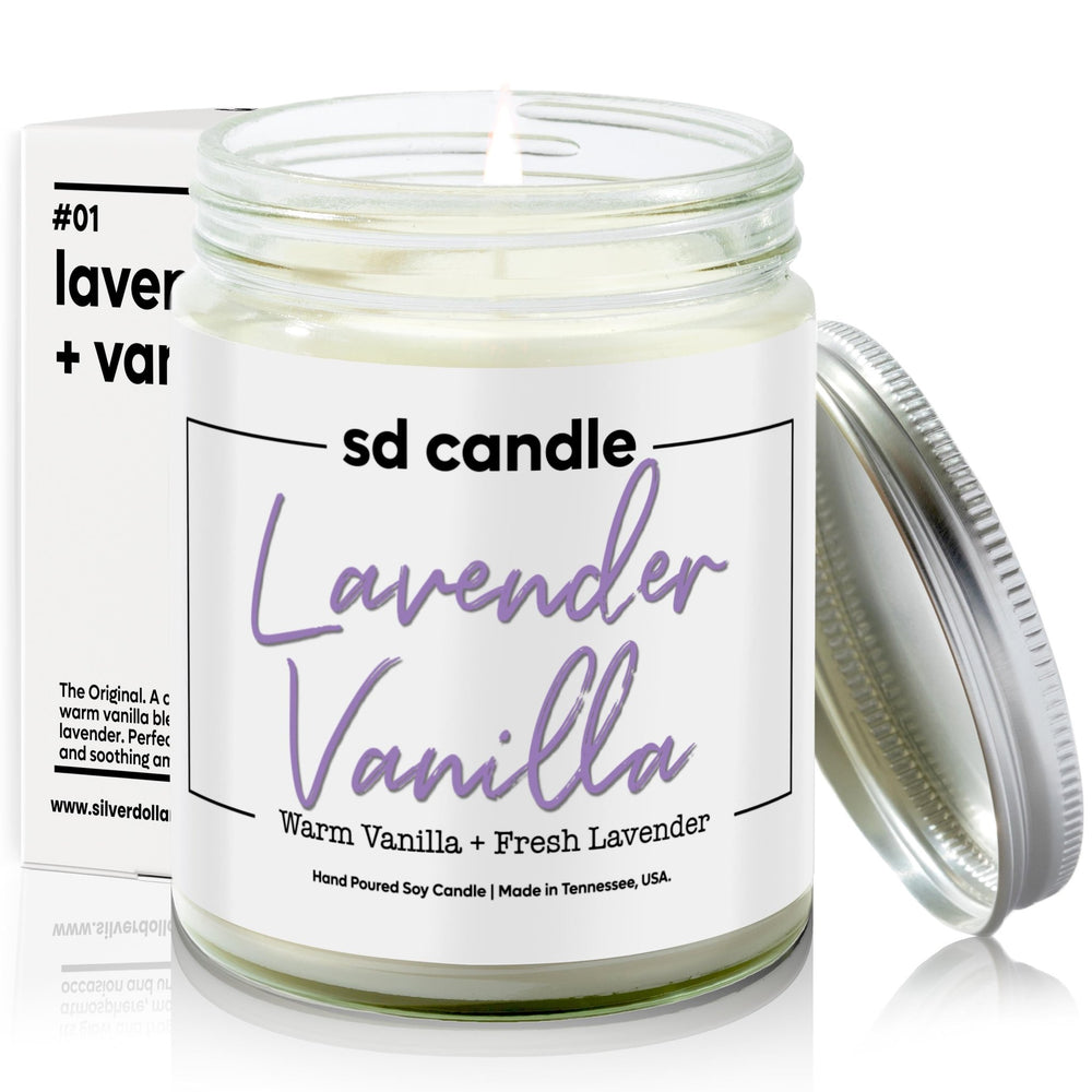 
                  
                    #01 | Lavender & Vanilla Scented Candle - 9/16oz 100% All - Natural Handmade Soy Wax Candle - Silver Dollar Candle Co all natural soy candle
                  
                