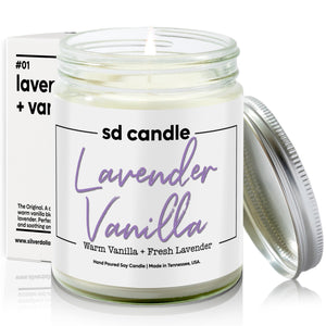 #01 | Lavender & Vanilla Scented Candle - 9/16oz 100% All - Natural Handmade Soy Wax Candle - Silver Dollar Candle Co all natural soy candle