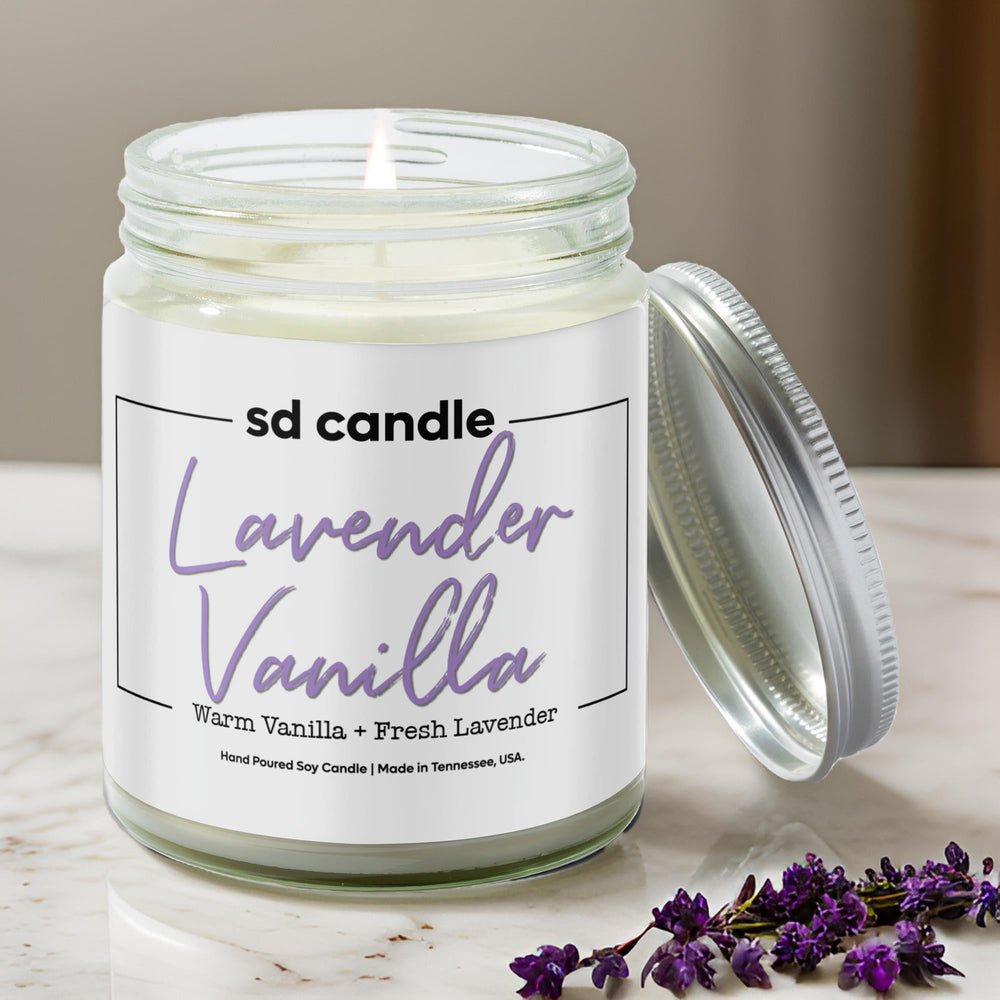 #01 | Lavender & Vanilla Scented Candle - 9/16oz 100% All - Natural Handmade Soy Wax Candle - Silver Dollar Candle Co all natural soy candle