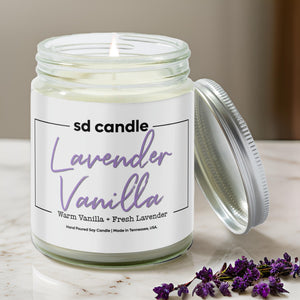 #01 | Lavender & Vanilla Scented Candle - 9/16oz 100% All - Natural Handmade Soy Wax Candle - Silver Dollar Candle Co all natural soy candle