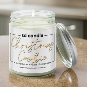 #16 | Christmas Cookie Scented Candle - 9/16oz 100% All - Natural Handmade Soy Wax Candle - Silver Dollar Candle Co all natural soy candle