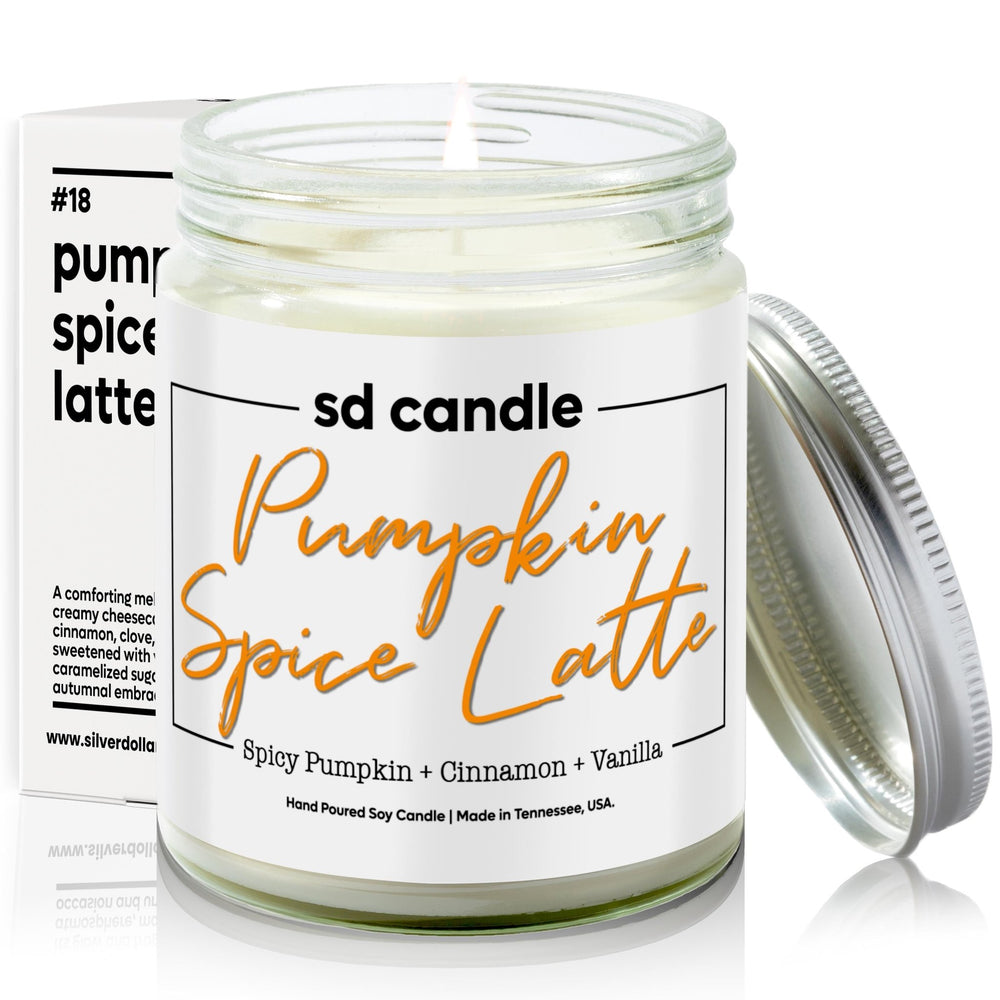 
                  
                    #18 | Pumpkin Spice Latte Scented Candle - 9/16oz 100% All - Natural Handmade Soy Wax Candle - Silver Dollar Candle Co all natural soy candle
                  
                