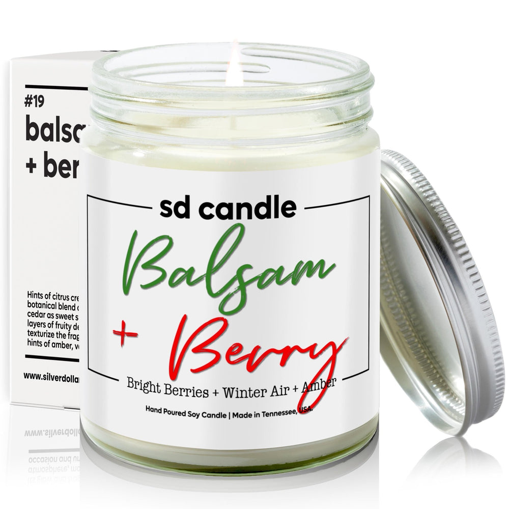 
                  
                    #19 | Balsam & Berry Scented Candle - 9/16oz 100% All - Natural Handmade Soy Wax Candle - Silver Dollar Candle Co all natural soy candle
                  
                