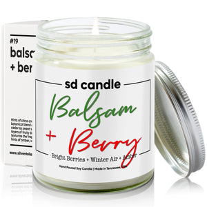 #19 | Balsam & Berry Scented Candle - 9/16oz 100% All - Natural Handmade Soy Wax Candle - Silver Dollar Candle Co all natural soy candle