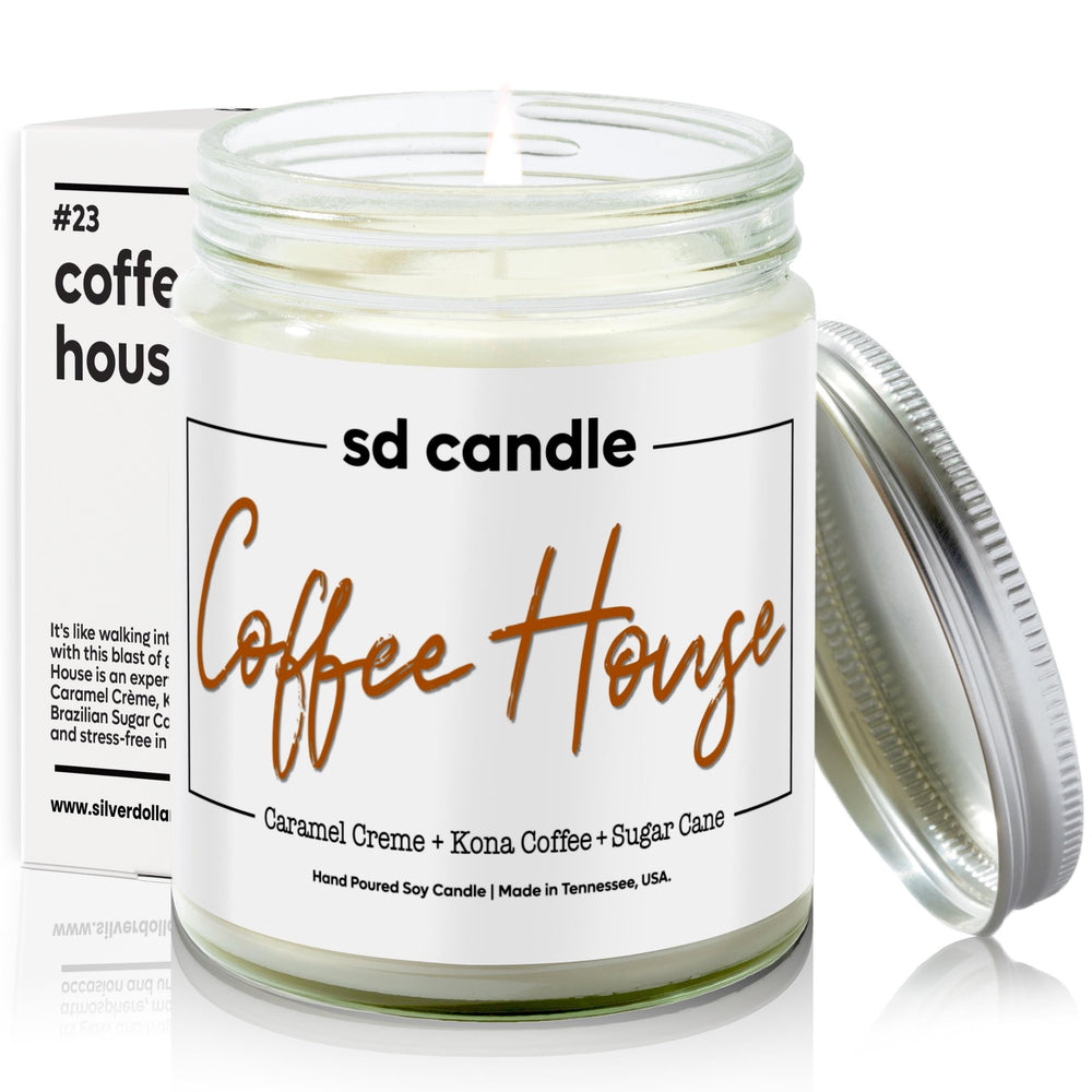 
                  
                    #23 | Coffee House Scented Candle - 9/16oz 100% All - Natural Handmade Soy Wax Candle - Silver Dollar Candle Co all natural soy candle
                  
                