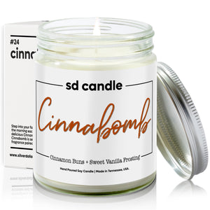 #24 | Cinnabomb Scented Candle - 9/16oz 100% All - Natural Handmade Soy Wax Candle - Silver Dollar Candle Co all natural soy candle