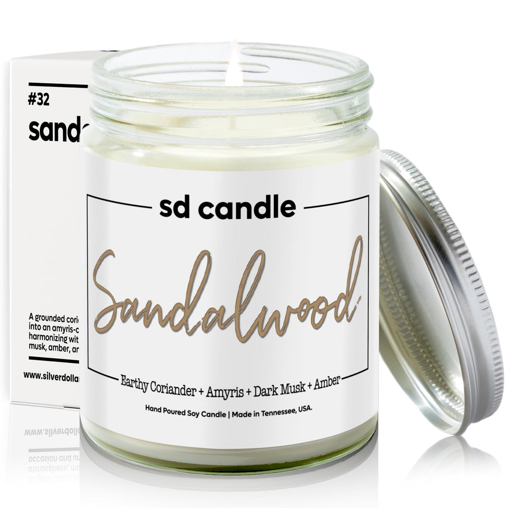 
                  
                    #32 | Sandalwood Scented Candle - 9/16oz 100% All - Natural Handmade Soy Wax Candle - Silver Dollar Candle Co all natural soy candle
                  
                