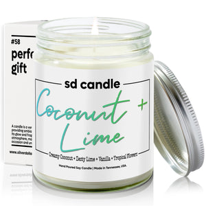 #38 | Coconut Lime Scented Candle - 9/16oz 100% All - Natural Handmade Soy Wax Candle - Silver Dollar Candle Co all natural soy candle