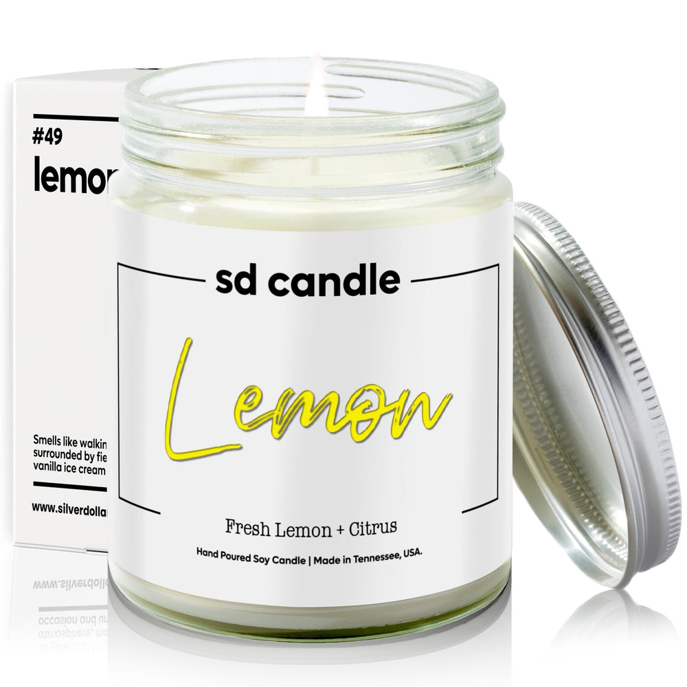 
                  
                    #49 | Lemon Scented Candle - 9/16oz 100% All - Natural Handmade Soy Wax Candle - Silver Dollar Candle Co all natural soy candle
                  
                