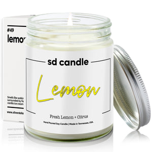 #49 | Lemon Scented Candle - 9/16oz 100% All - Natural Handmade Soy Wax Candle - Silver Dollar Candle Co all natural soy candle