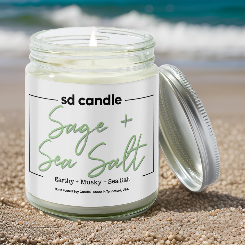 
                  
                    #57 | Sage + Sea Salt Scented Candle - 9/16oz 100% All - Natural Handmade Soy Wax Candle - Silver Dollar Candle Co all natural soy candle
                  
                