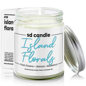 #58 | Island Florals Scented Candle - 9/16oz 100% All - Natural Handmade Soy Wax Candle - Silver Dollar Candle Co all natural soy candle