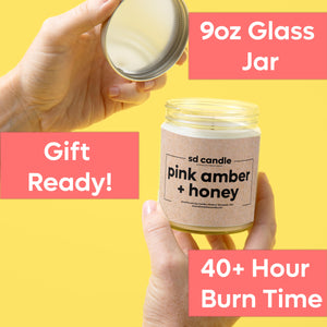 #60 | Pink Amber + Honey Scented Candle - 9/16oz 100% All-Natural Handmade Soy Wax Candle