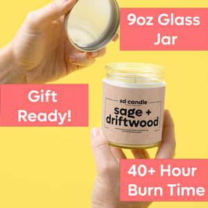 #57 | Sage + Driftwood Scented Candle - 9/16oz 100% All-Natural Handmade Soy Wax Candle