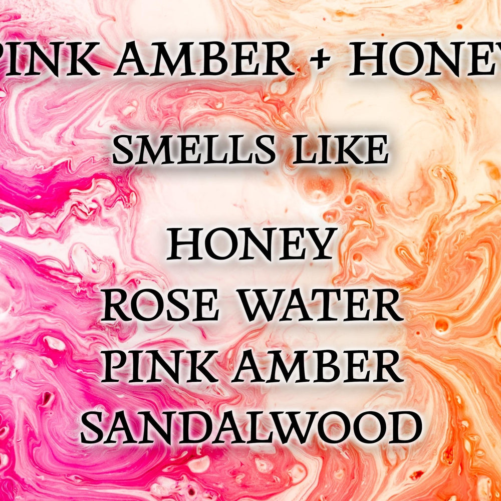 #60 | Pink Amber + Honey Scented Candle - 9/16oz 100% All - Natural Handmade Soy Wax Candle - Silver Dollar Candle Co all natural soy candle