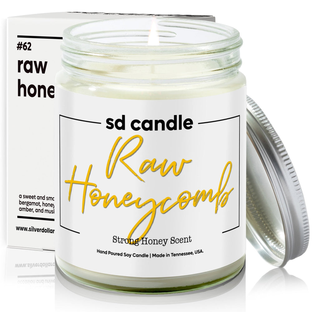 #62 | Raw Honeycomb Scented Candle - 9/16oz 100% All - Natural Handmade Soy Wax Candle - Silver Dollar Candle Co all natural soy candle