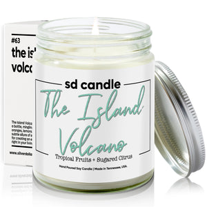 #63 | The Island Volcano Scented Candle - 9oz 100% All - Natural Handmade Soy Wax Candle - Silver Dollar Candle Co all natural soy candle