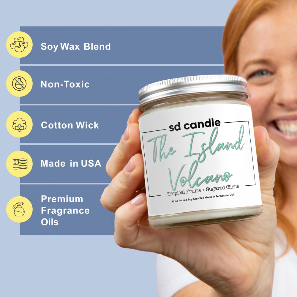 
                  
                    #63 | The Island Volcano Scented Candle - 9oz 100% All - Natural Handmade Soy Wax Candle - Silver Dollar Candle Co all natural soy candle
                  
                