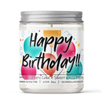 Happy Birthday Candle - Celebrate with SD Candle's Birthday Cake Fragrance - Handmade Soy Wax Candle, 9oz - Sweet Vanilla & Buttery Cake Scent for a Joyful Ambiance