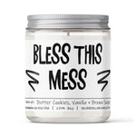 'Bless This Mess' New Home Candle - Sugar Cookie Scented Candle | Sweet Butter, Vanilla, Sugar | 9oz Soy Wax | Hand-Poured, Eco-Friendly | Perfect for Relaxing & Gifting