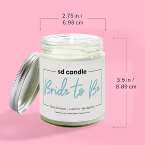 Bride to Be Engagement Candle - 9/16oz 100% All-Natural Handmade Soy Wax Candle