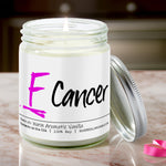 F Cancer Candle - Warm Aromatic Vanilla Scented Candle - Hand-Poured 9oz Soy Wax with Cotton Wick - Sweet, Comforting Vanilla with Caramel Notes