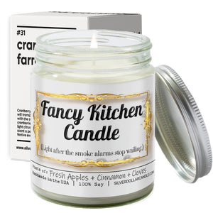 Fancy Kitchen Candle New Home Candle - 'Light After the Smoke Alarms Stop Wailing' | Orchard Spice Scent with Apple, Cloves, & Cinnamon | 9oz Soy Wax, Hand-Poured | Eco-Friendly