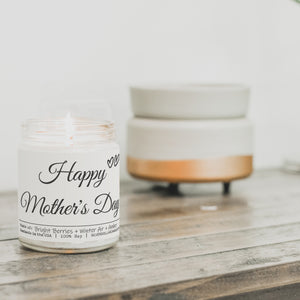 Happy Mother’s Day Candle - Balsam & Berry Scent with Citrus and Fir Notes - 9/16oz 100% All-Natural Handmade Soy Wax Candle