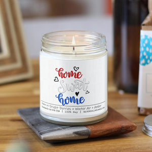 Home Sweet Home Candle - New Home Candle Balsam + Berry Scent, Handmade in USA - 9oz 100% All-Natural Handmade Soy Wax Candle