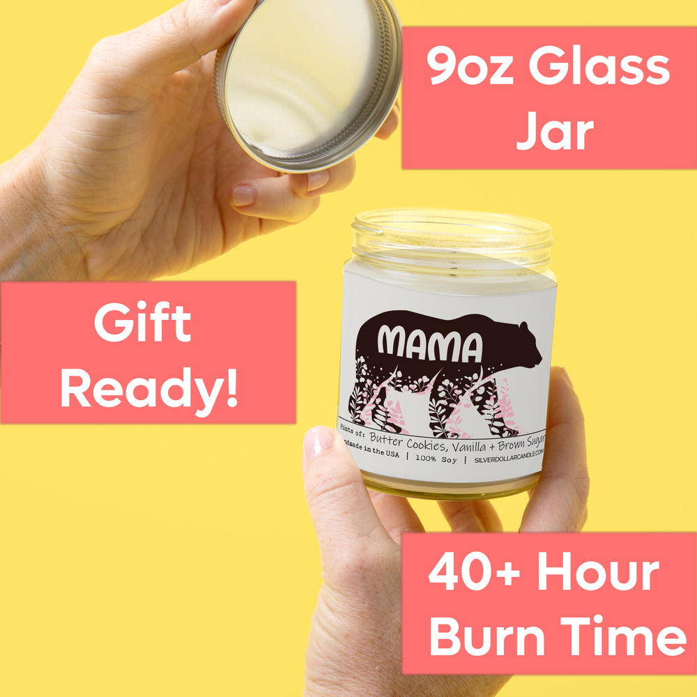 Mama Bear - Sugar Cookie Scented Candle | Sweet Butter & Vanilla Aroma | 9oz Hand-Poured Soy Wax | Eco-Friendly, Lead-Free Cotton Wicks | Made in USA