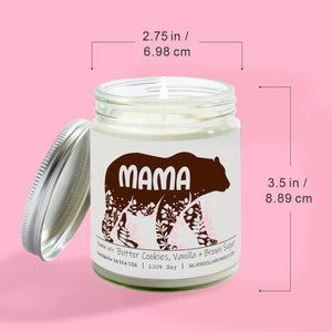 Mama Bear - Sugar Cookie Scented Candle | Sweet Butter & Vanilla Aroma | 9oz Hand-Poured Soy Wax | Eco-Friendly, Lead-Free Cotton Wicks | Made in USA