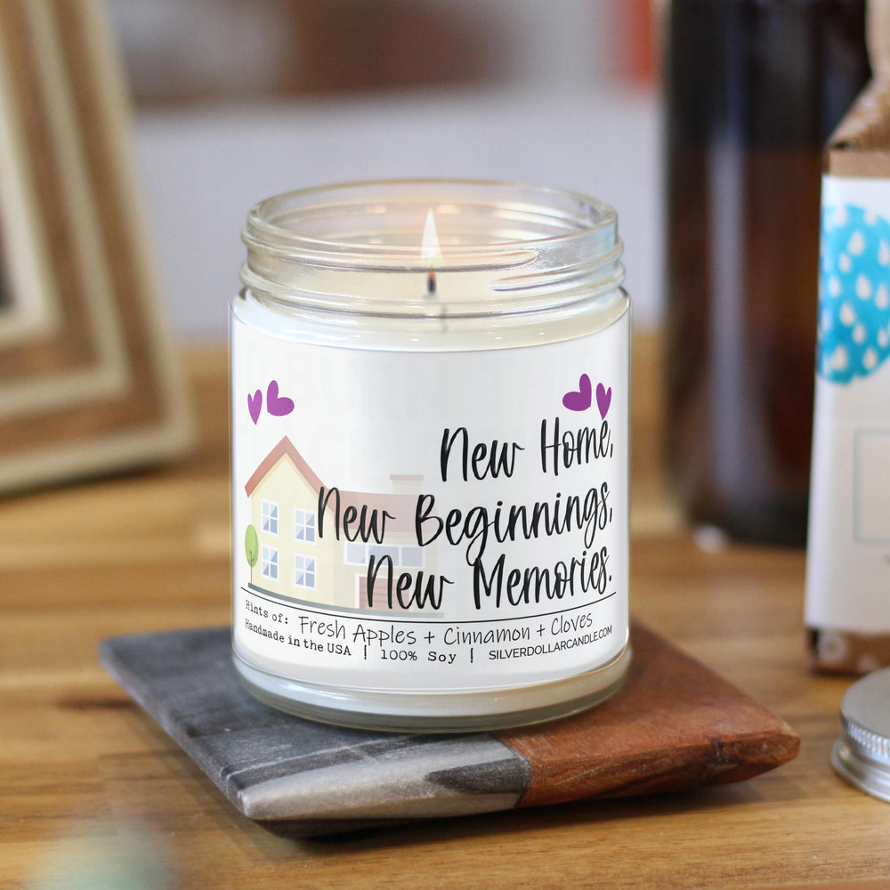 New Home, New Beginnings, New Memories - New Home Candle - Orchard Spice Scented Candle - 9/16oz 100% All-Natural Handmade Soy Wax Candle