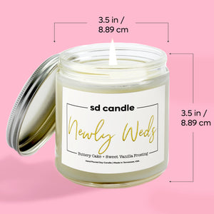 Newly Weds Candle - 9/16oz 100% All-Natural Handmade Soy Wax Wedding Candle